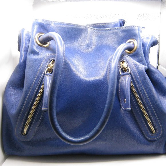 Furla Handbags - Furla Cobalt Blue Leather Handbag Purse